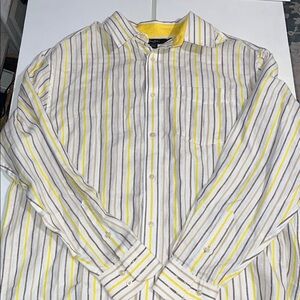 Sean John stripped linen button up shirt size XL
